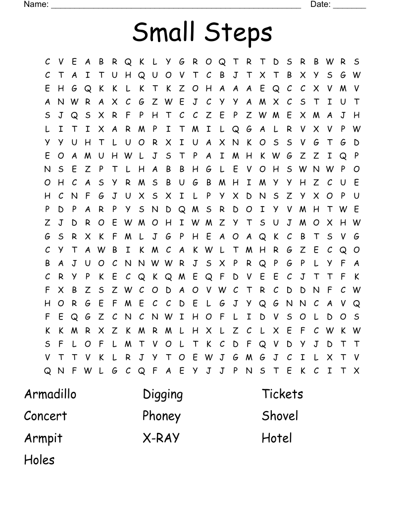 Small Steps Word Search