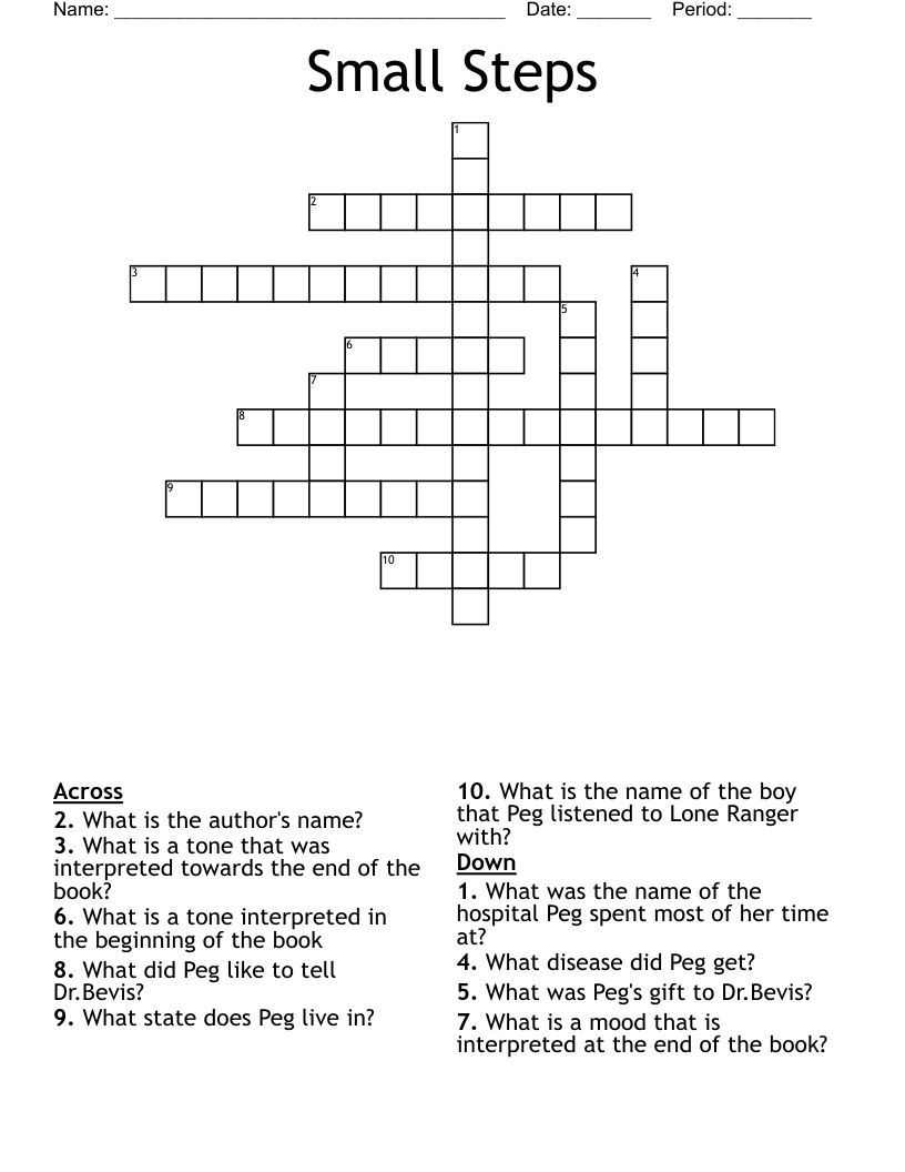 Small Steps Crossword