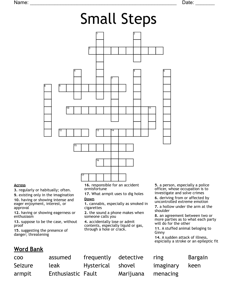 Small Steps Crossword