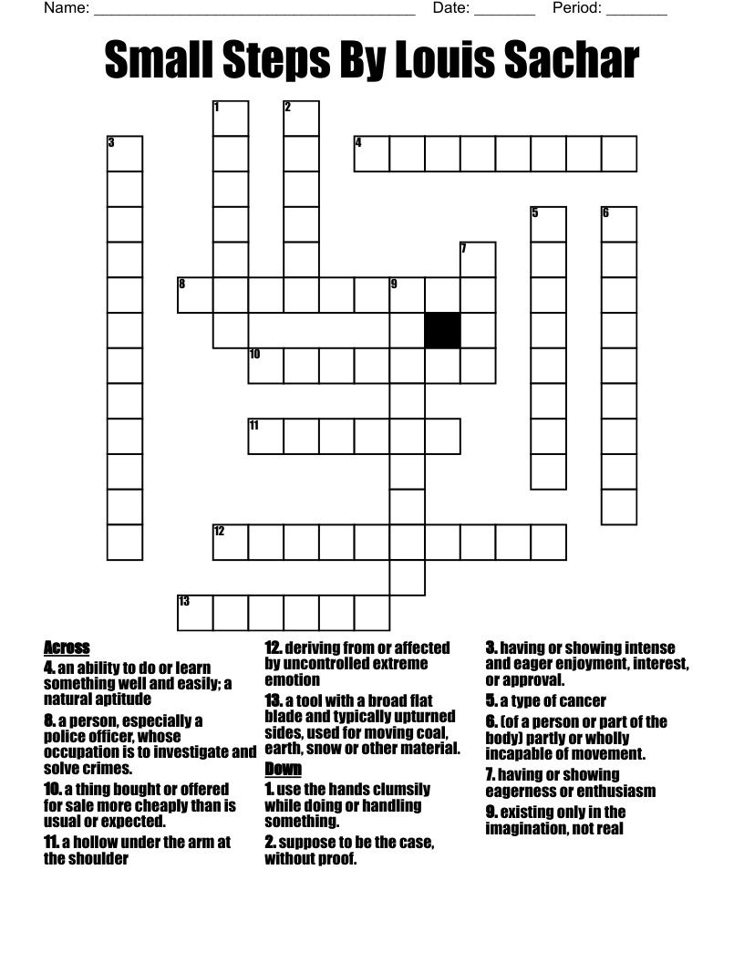 Small Steps By Louis Sachar Crossword