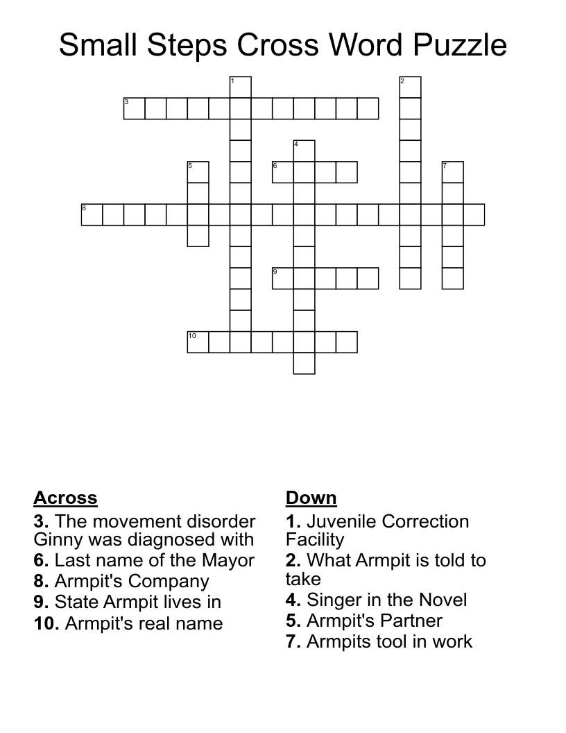 Small Steps Cross Word Puzzle