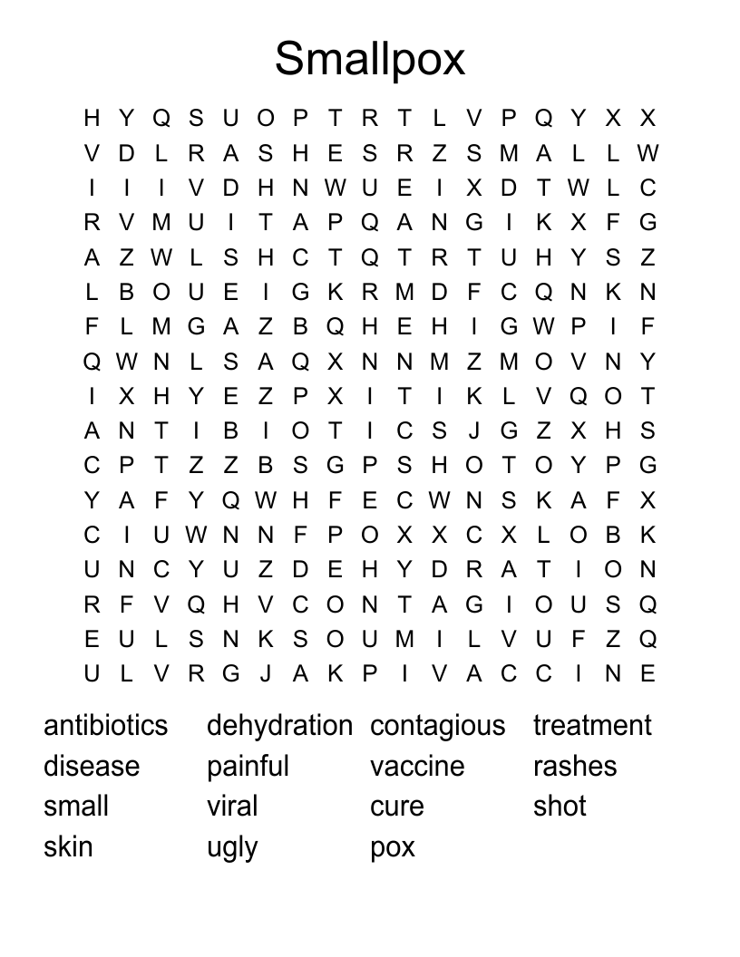 Smallpox Word Search