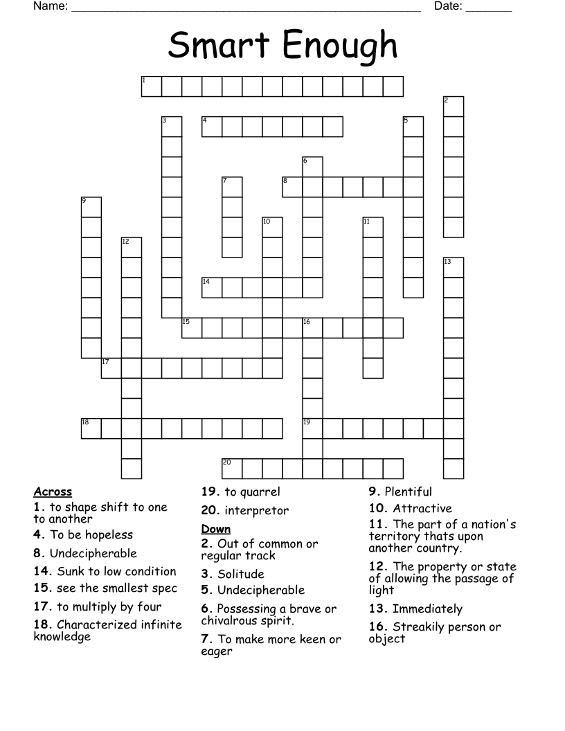 Smart Enough Crossword
