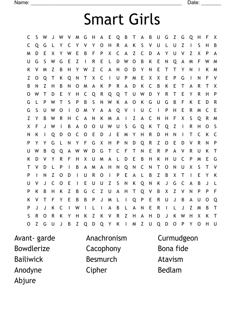 Smart Girls Word Search