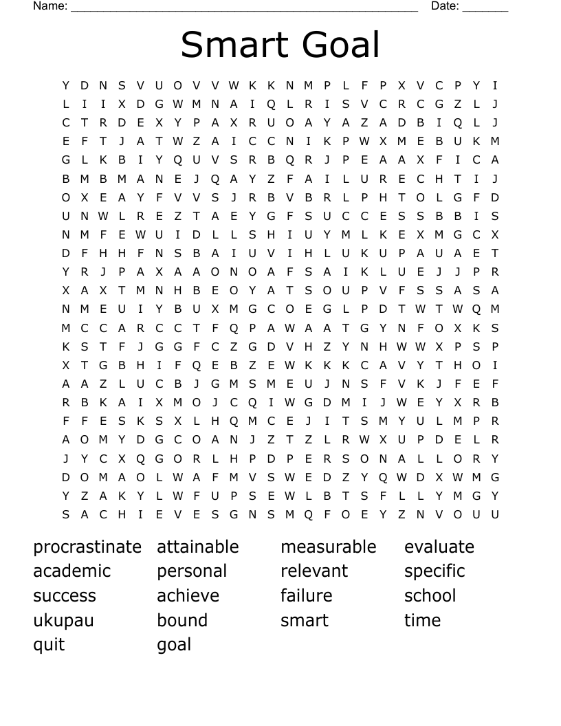 Smart Goal Word Search