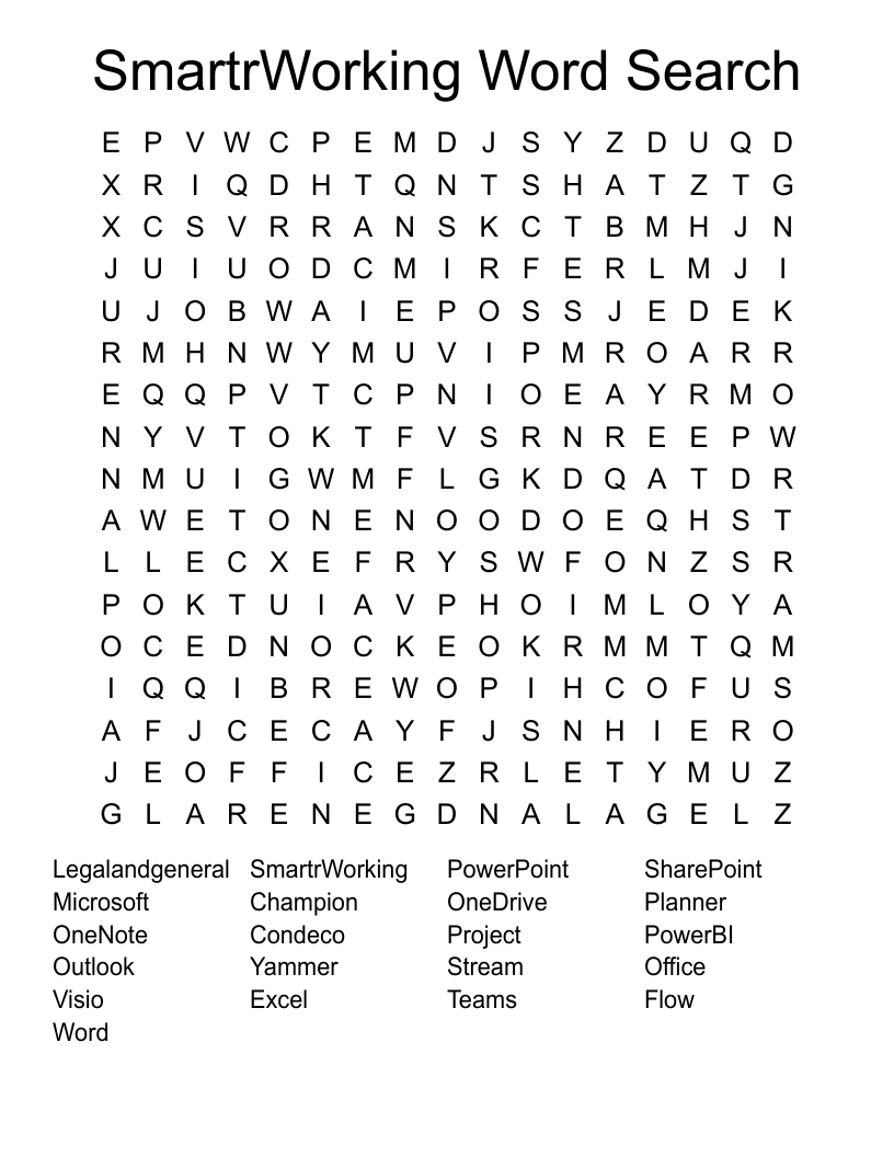 SmartrWorking Word Search