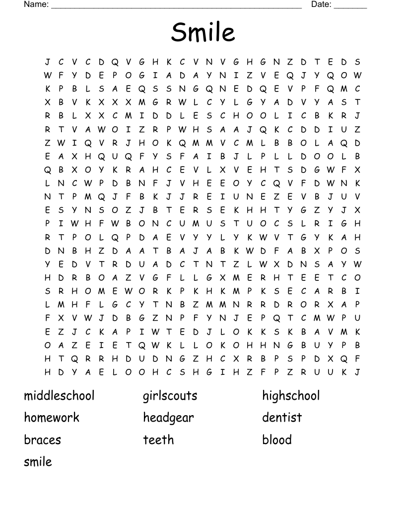 Smile Word Search