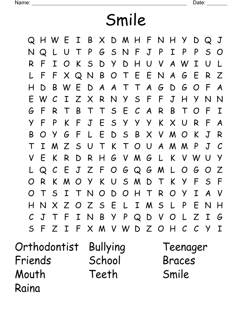 Smile Word Search
