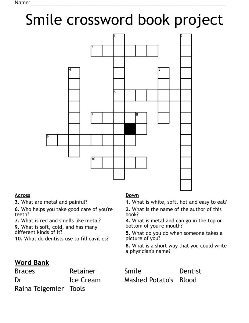 Smile crossword book project
