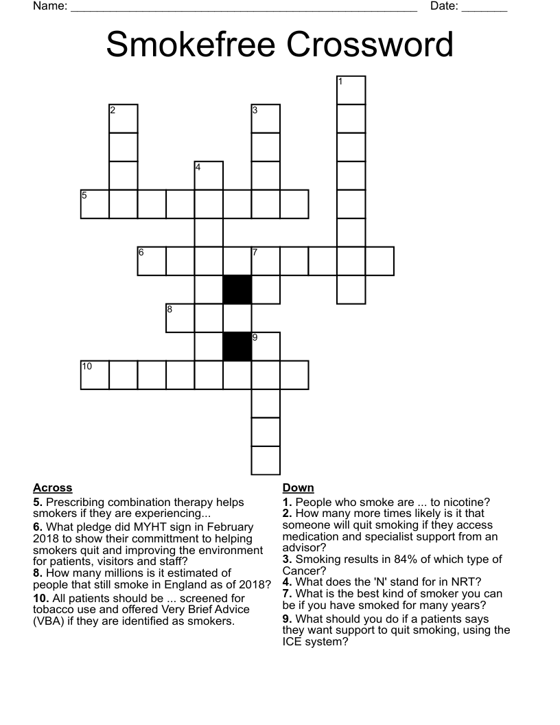 Smokefree Crossword