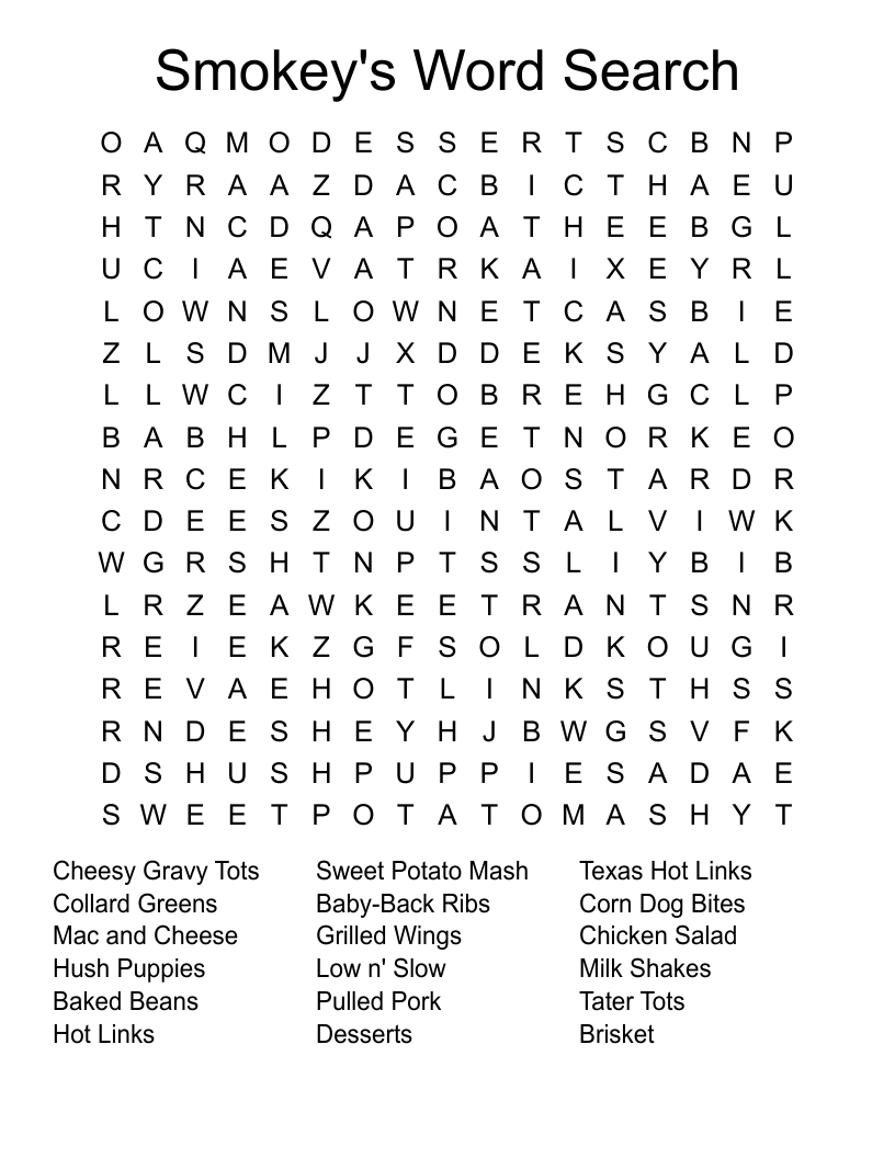 Smokey's Word Search
