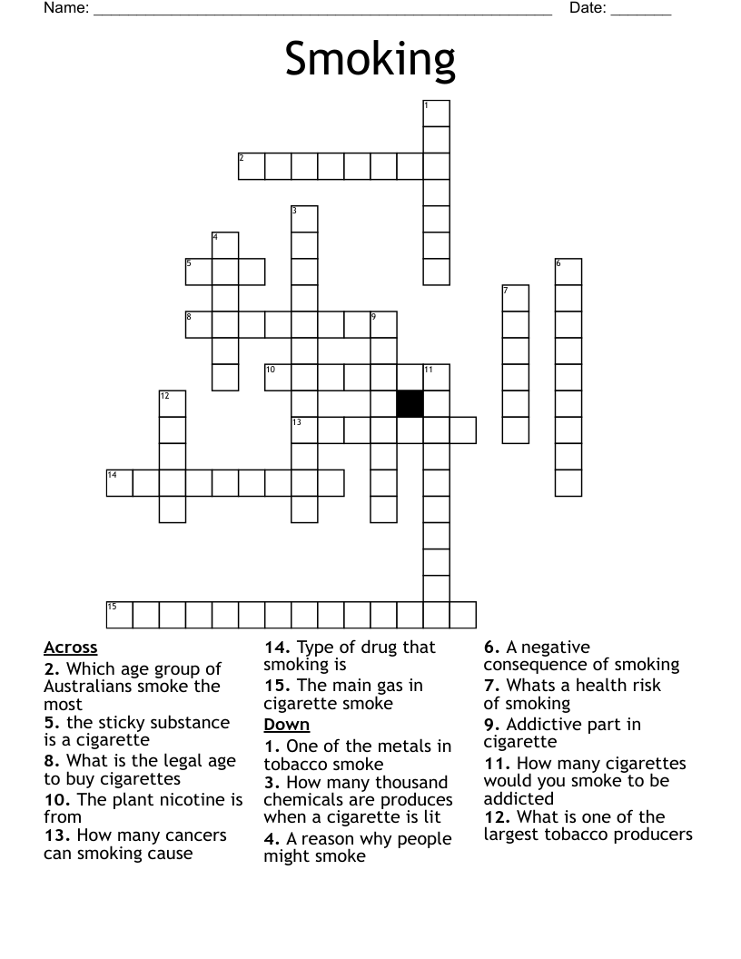 Smoking Crossword