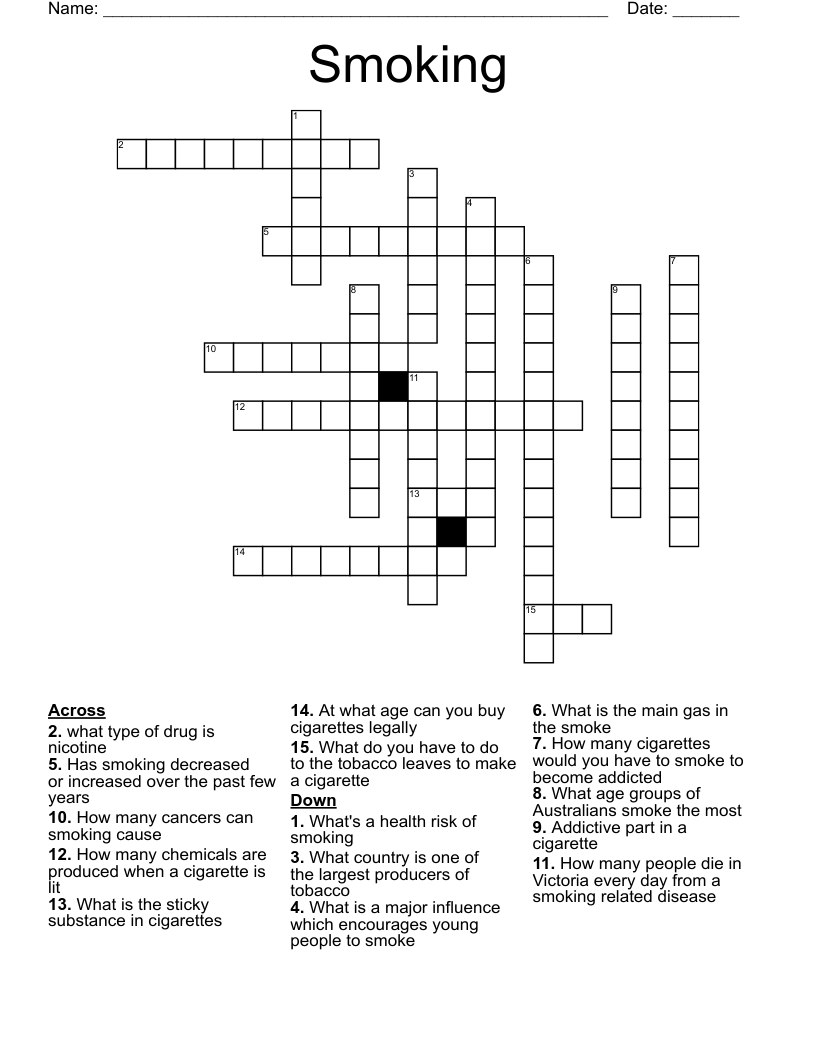 Smoking Crossword