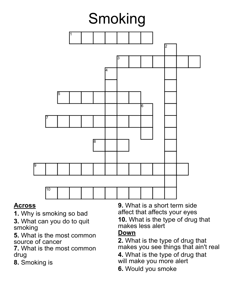 Smoking Crossword