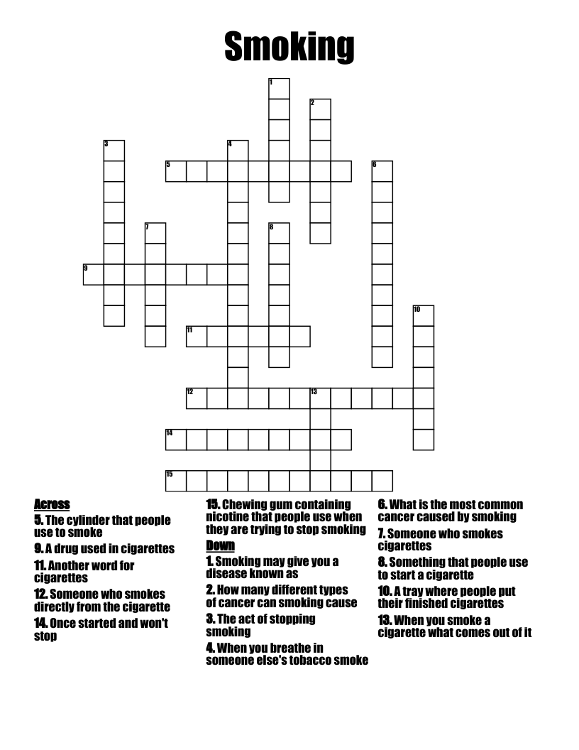 Smoking Crossword