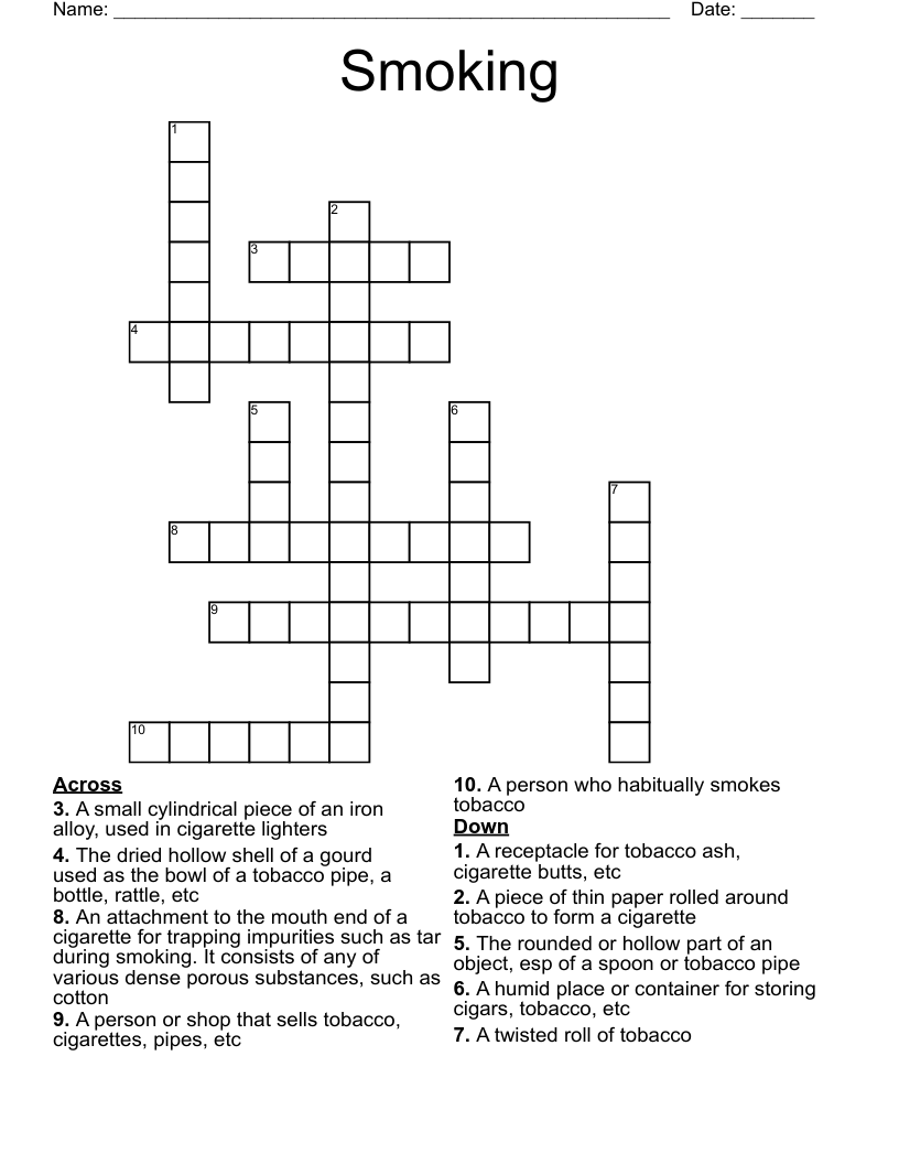 Smoking Crossword