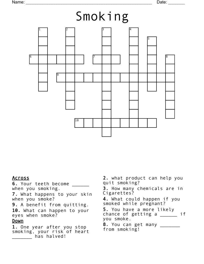 Smoking Crossword