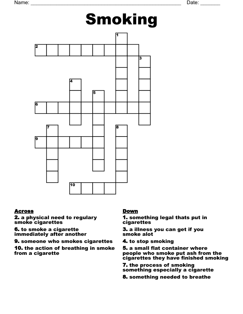 Smoking Crossword