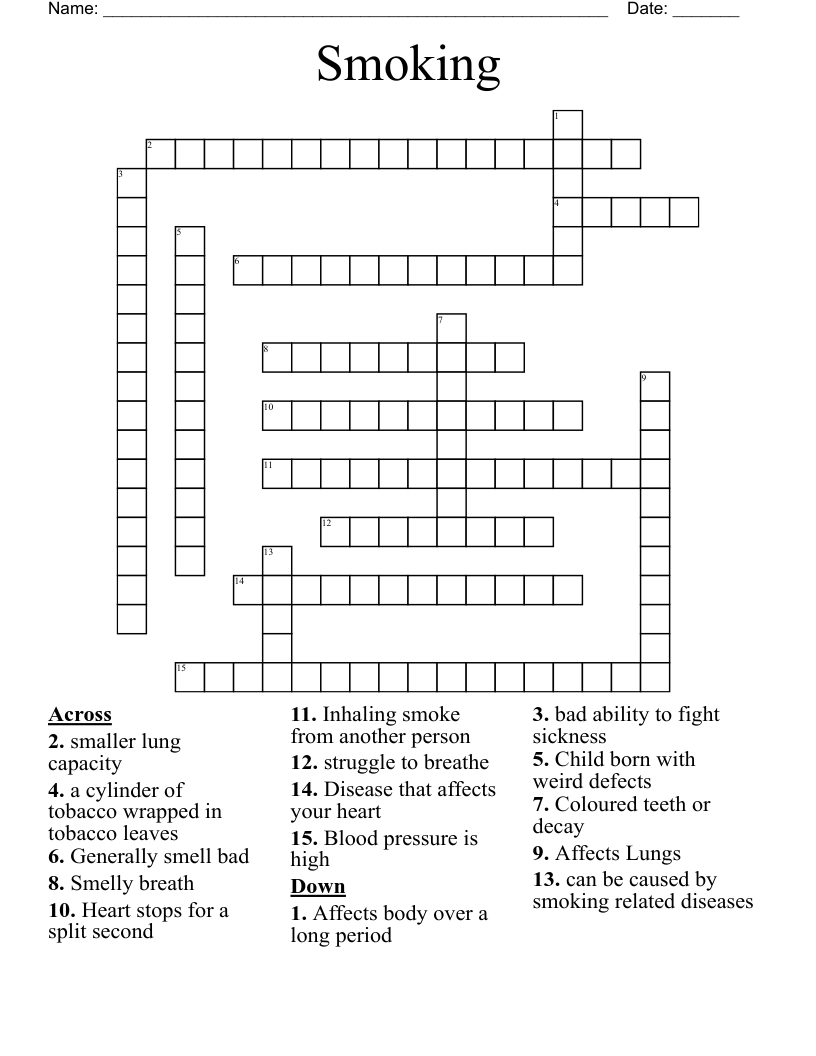 Smoking Crossword