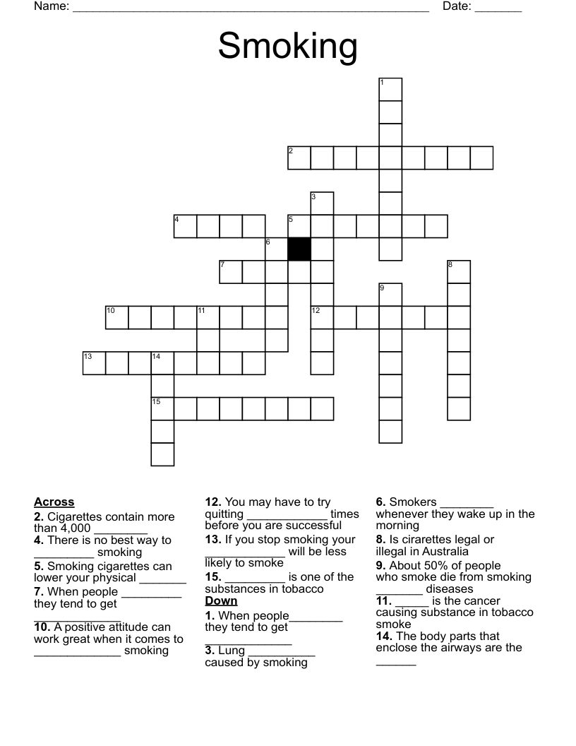 Smoking Crossword