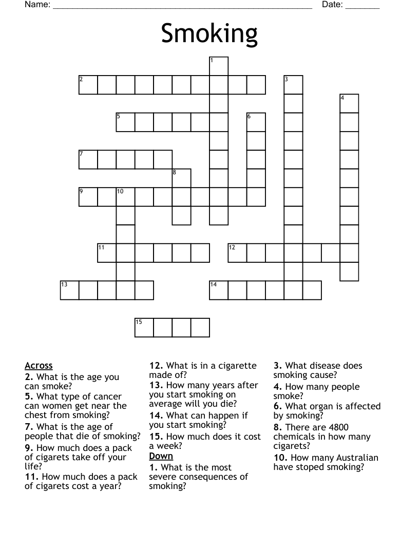 Smoking Crossword