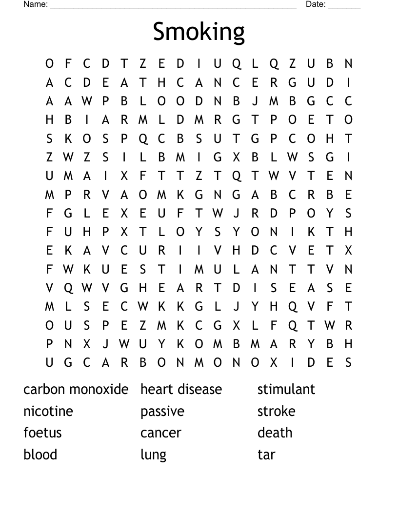 Smoking Word Search