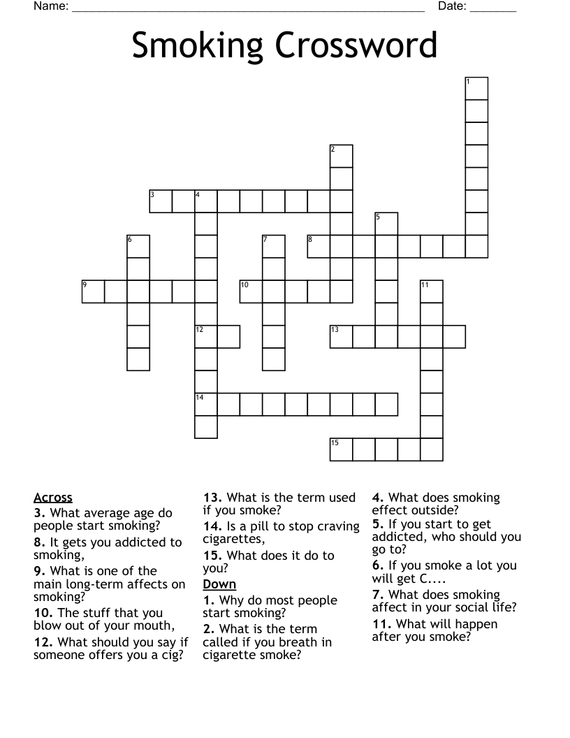 Smoking Crossword