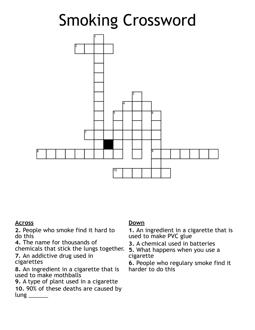 Smoking Crossword