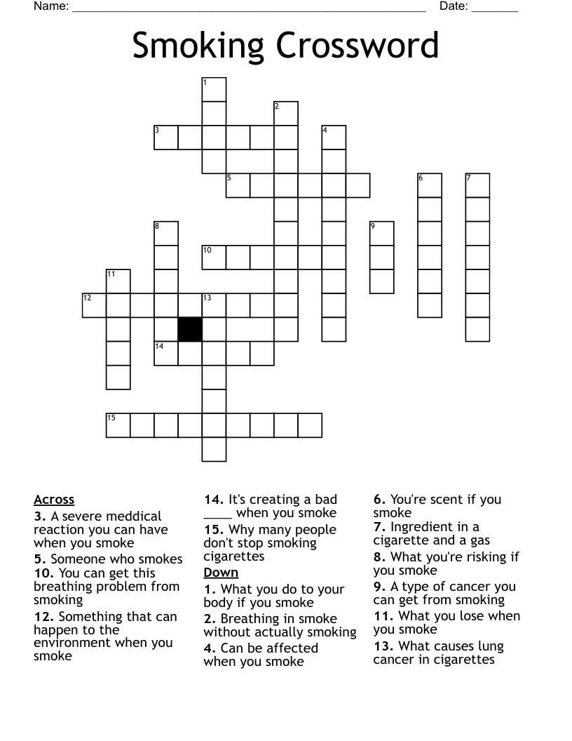 Smoking Crossword