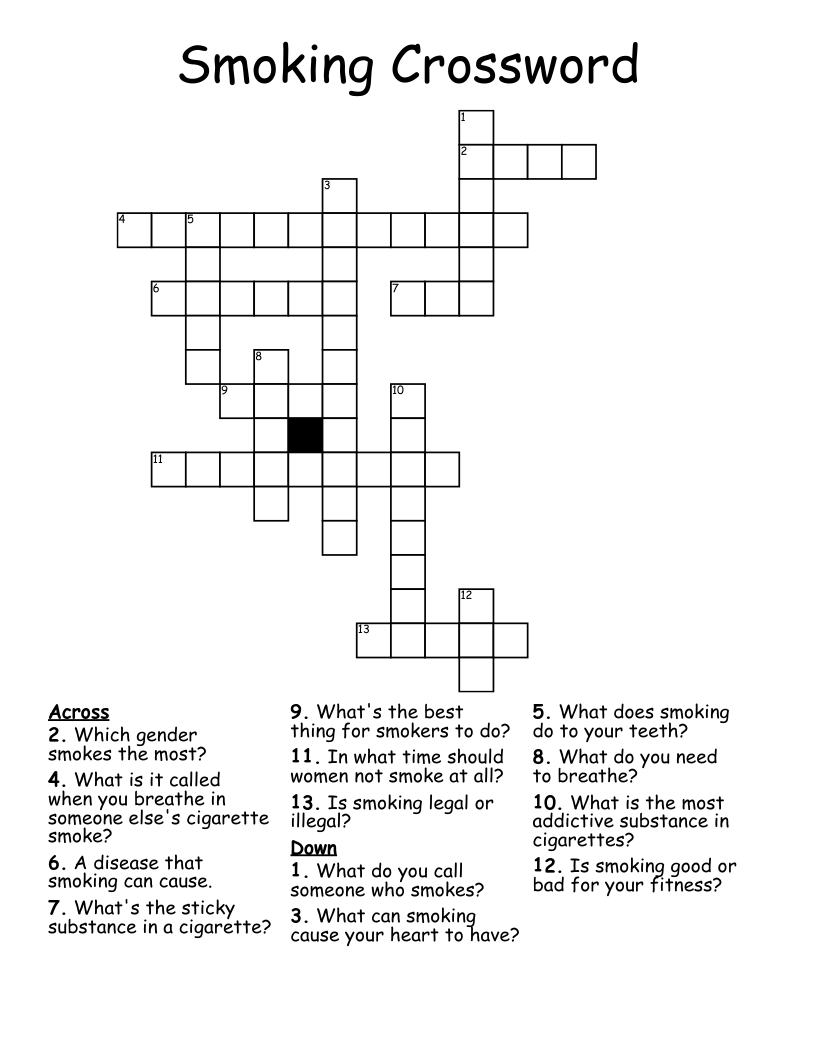 Smoking Crossword