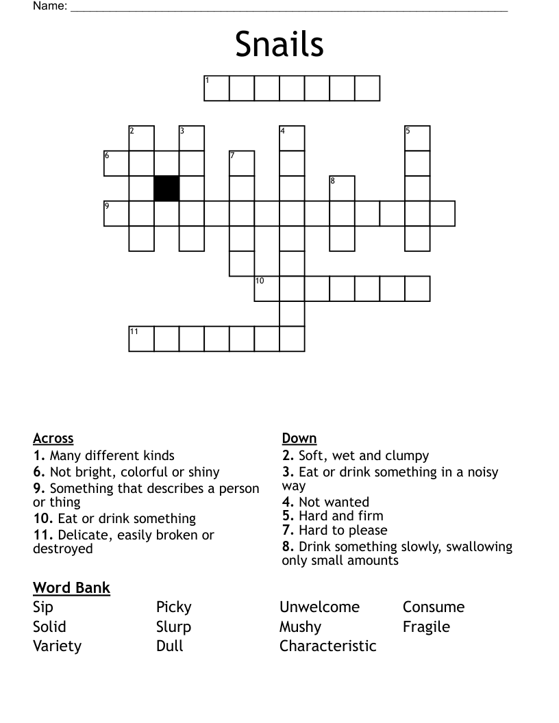Snails  Crossword