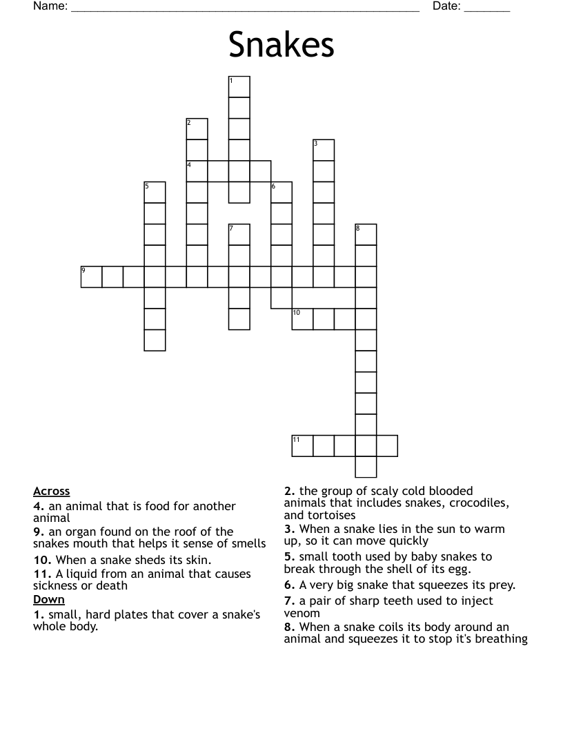 Snakes Crossword