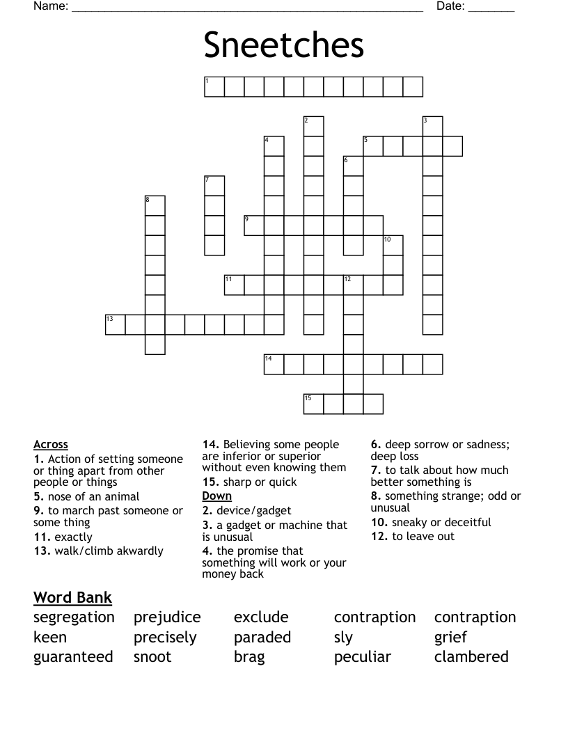 Sneetches Crossword