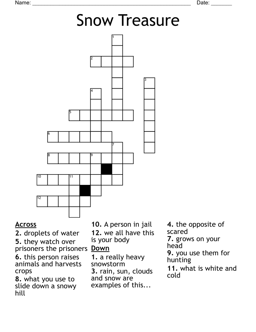 Snow Treasure Crossword