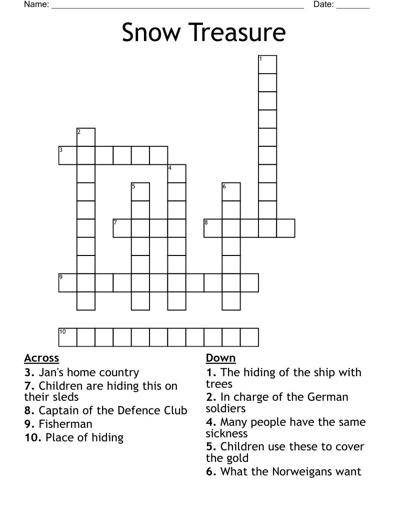 Snow Treasure Crossword