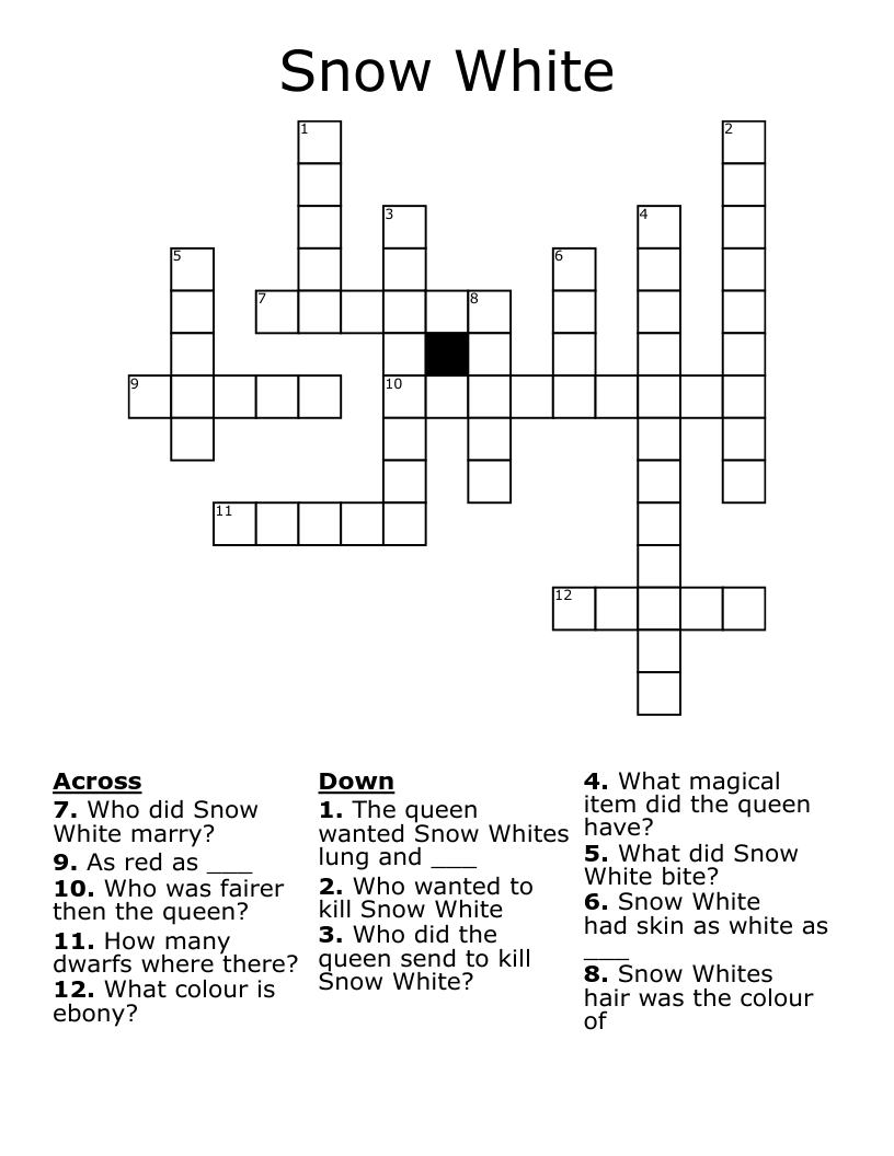 Snow White Crossword