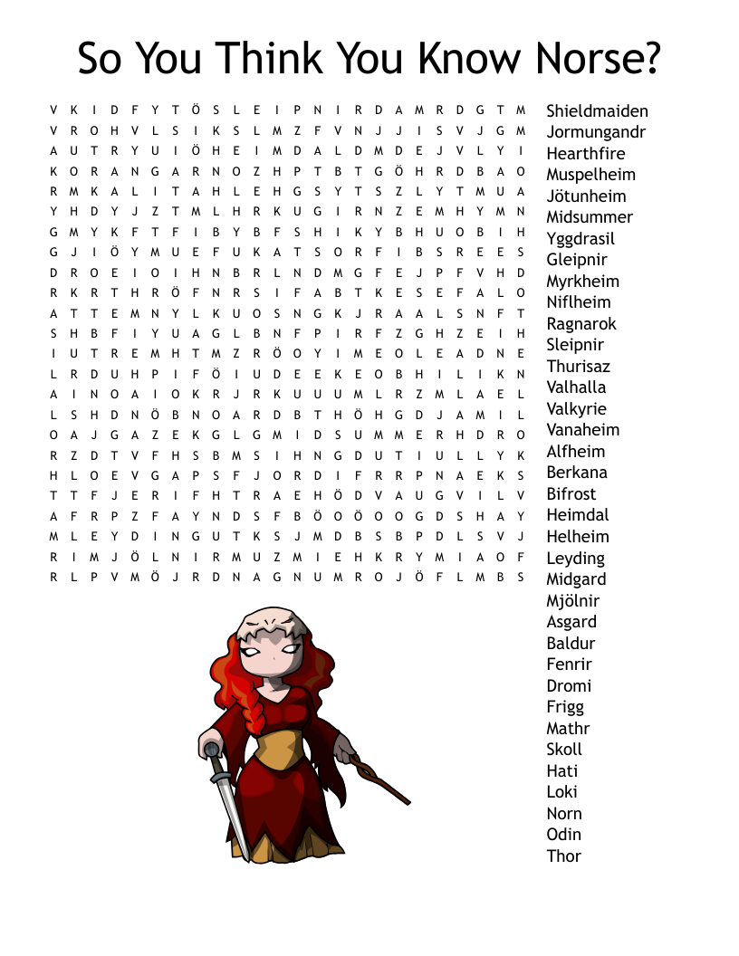 So You Think You Know Norse? Word Search