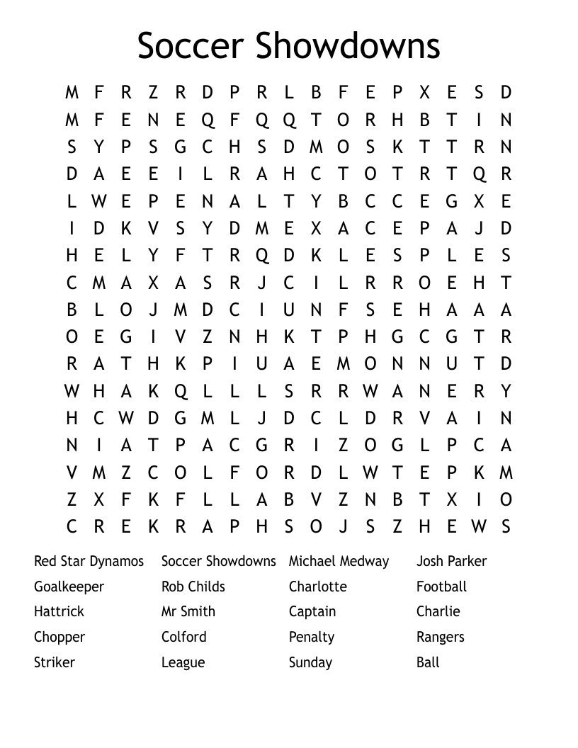 Soccer Showdowns Word Search