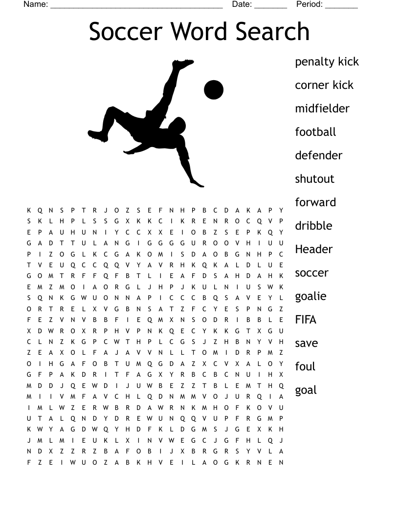 Soccer Word Search