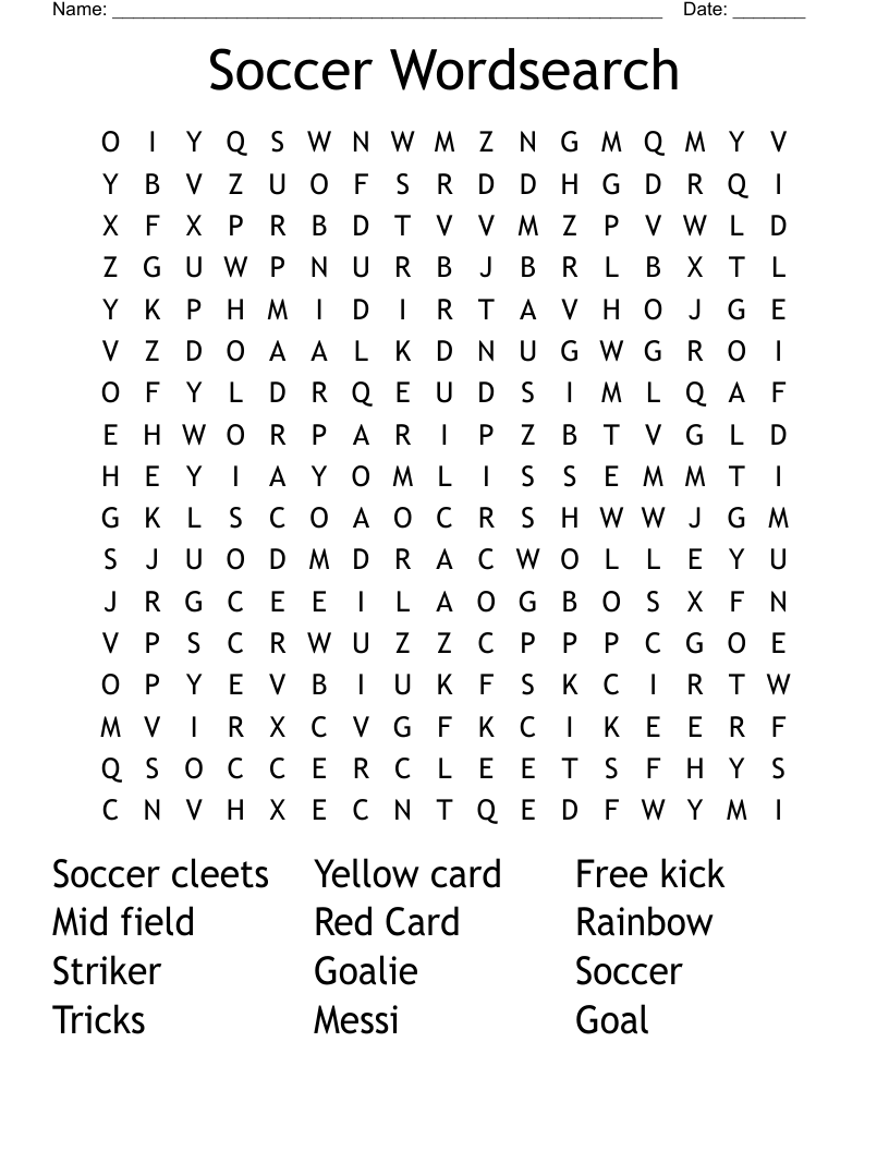 Soccer Wordsearch