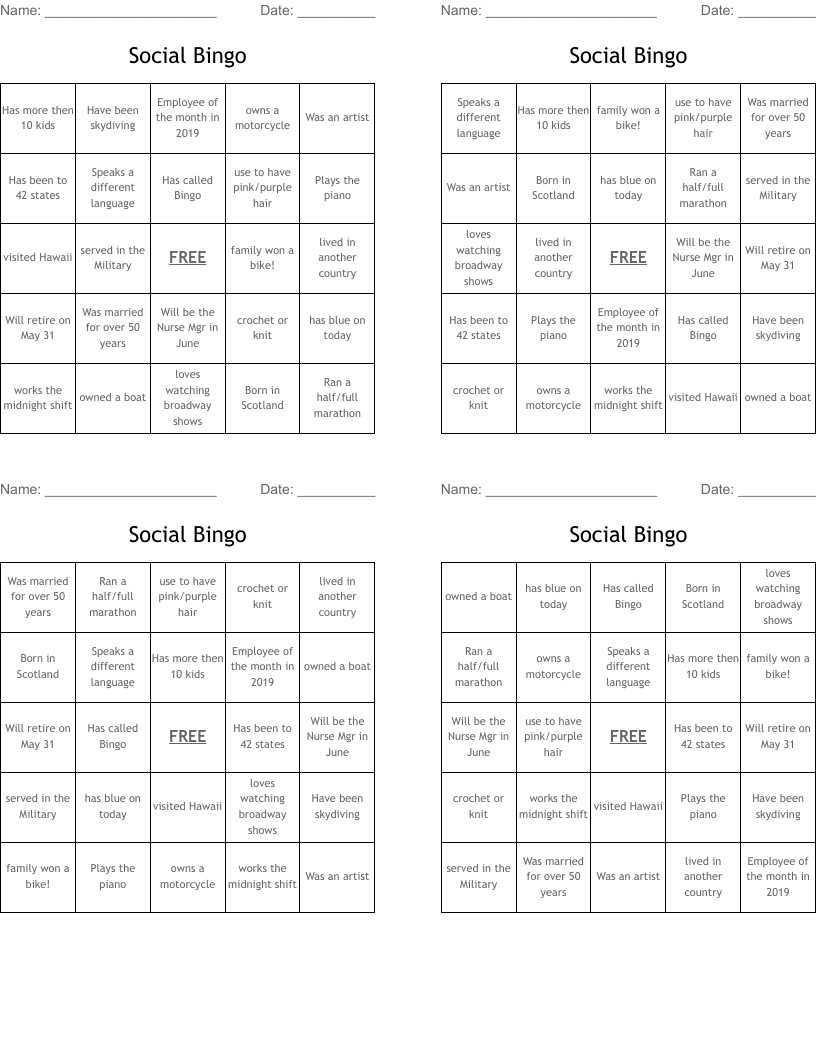 Social Bingo