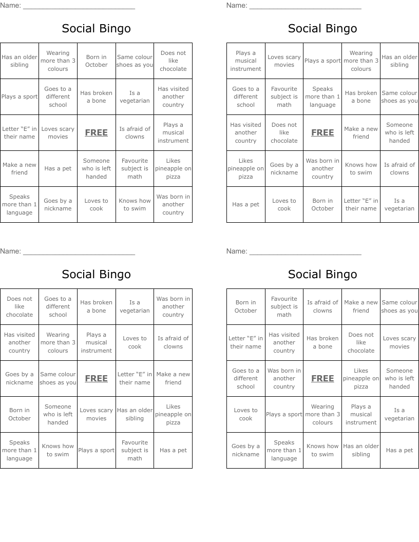 Social Bingo