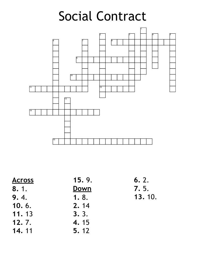 Social Contract Crossword