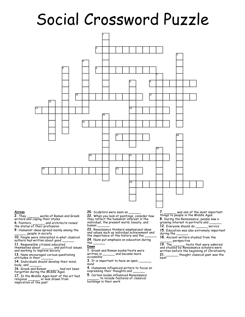 Social Crossword Puzzle