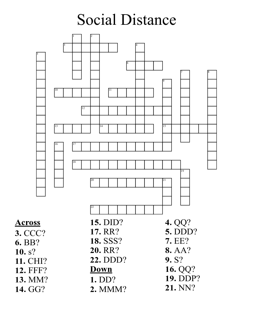 Social Distance Crossword