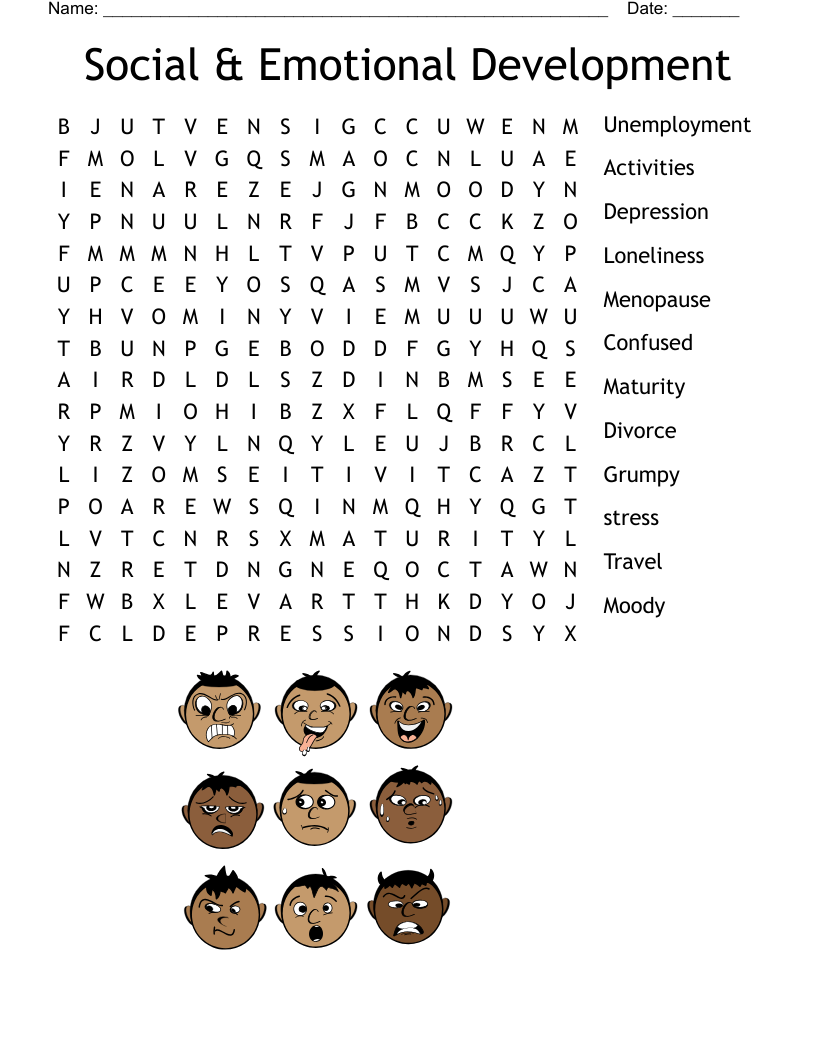 Social & Emotional Development Word Search