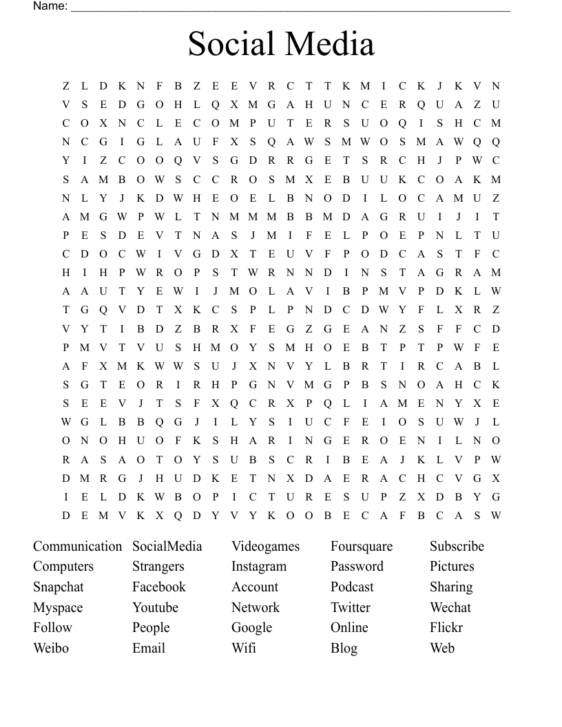 Social Media Word Search