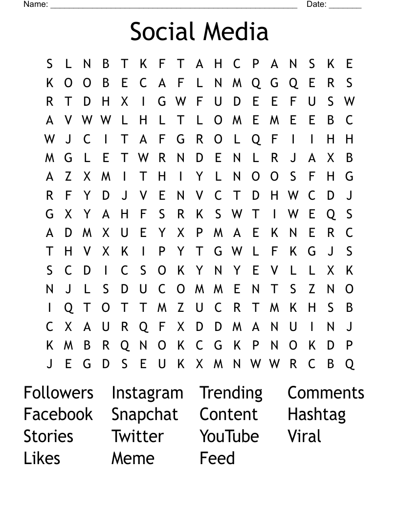 Social Media Word Search