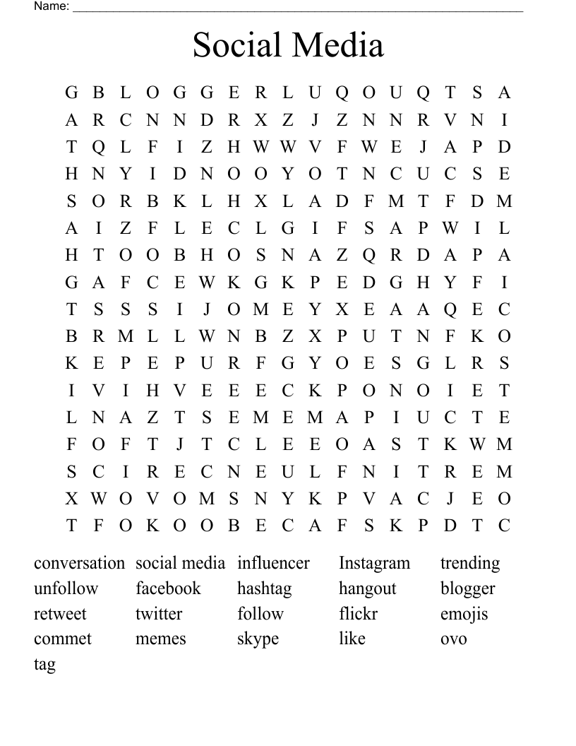 Social Media Word Search