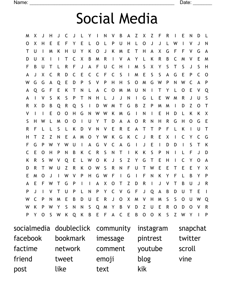 Social Media Word Search